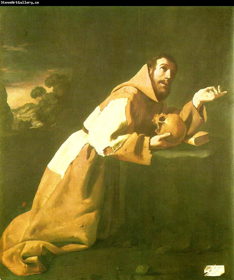 Francisco de Zurbaran francis kneeling